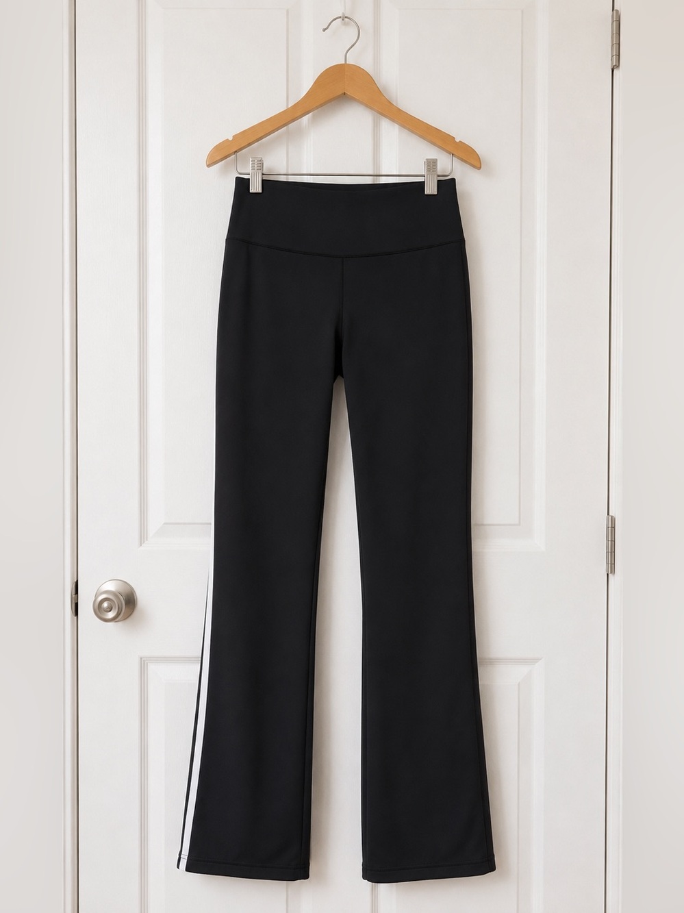 GAP Black Flare Track Pants with White Side Stripe Sz XXL